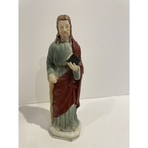 VTG Ceramic St. Jude 7" Statue / Figurine, Made In Japan Marked N3195 W/ Sticker